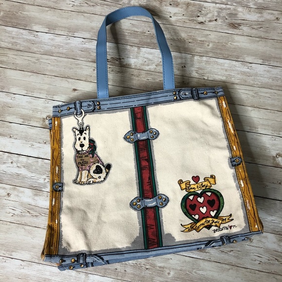 Brighton Handbags - Brighton In Love We Trust Canvas Tote Bag